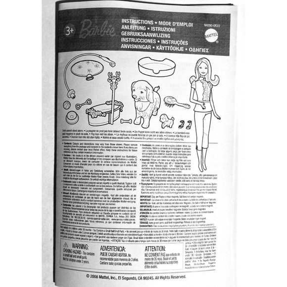 Barbie Clean-Up Pup Playset Tika Pup Magnetic Taffy Dog Tub N4890 99.9% Complete - Picture 15 of 16